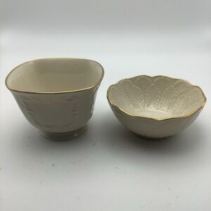 Two Classic Lenox Small Embossed Bowls